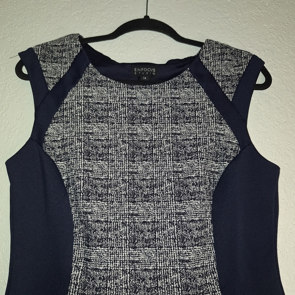 Enfocus Studio Women's Sheath Dress Formal Sleeveless Blue Size 14 - Picture 5 of 9